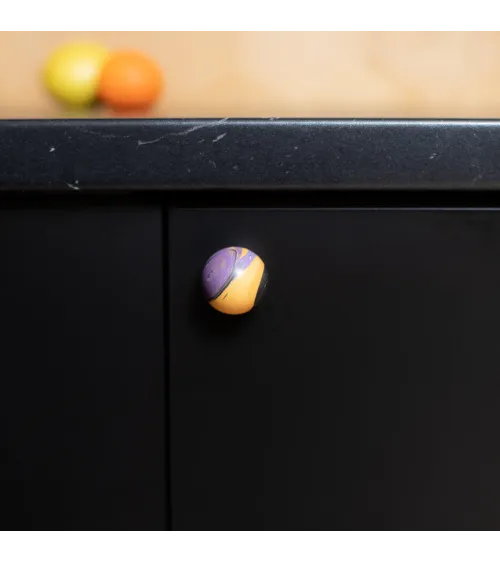 Beech wood furniture knob Violet Lune Ebru