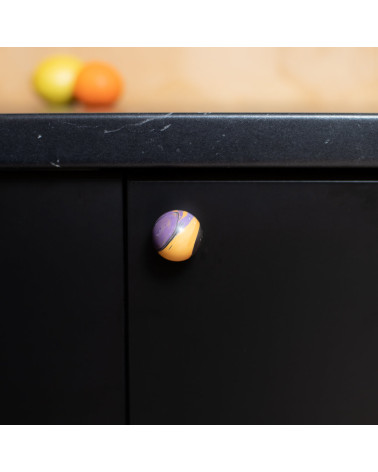 Beech wood furniture knob Violet Lune Ebru