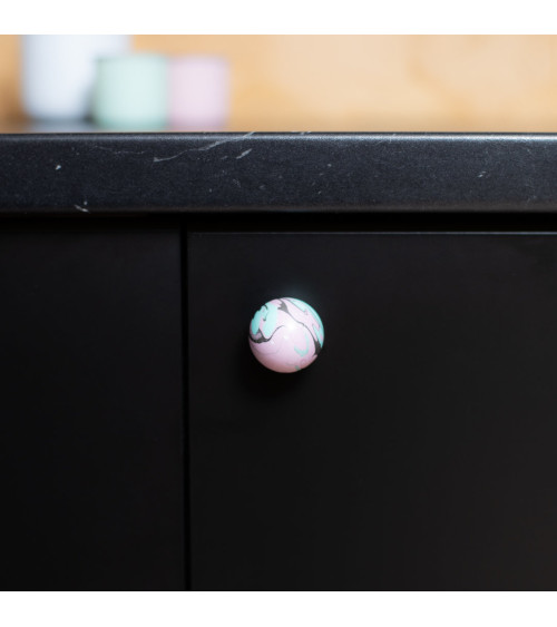 Beech wood furniture knob Funky Noir Ebru