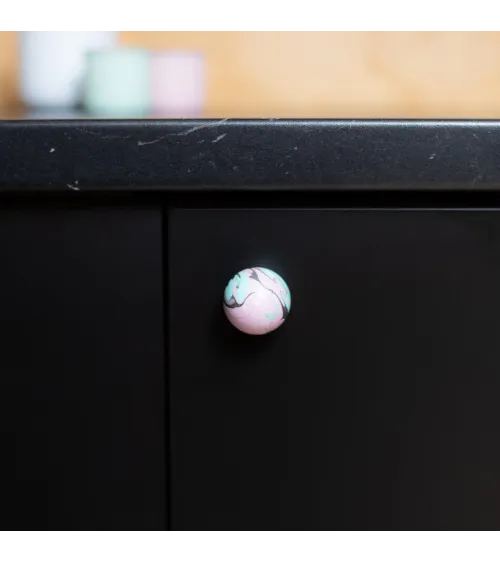 Beech wood furniture knob Funky Noir Ebru