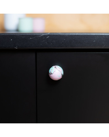 Beech wood furniture knob Funky Noir Ebru