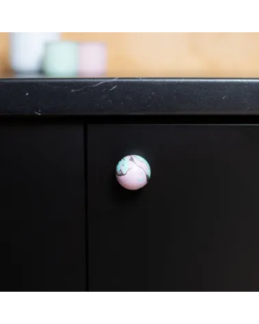 Beech wood furniture knob Funky Noir Ebru