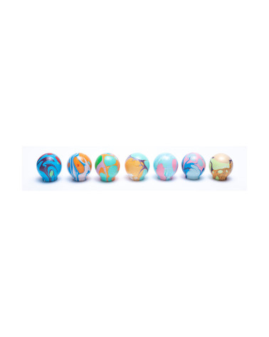 Beech wood furniture knob electric pink rays Ebru