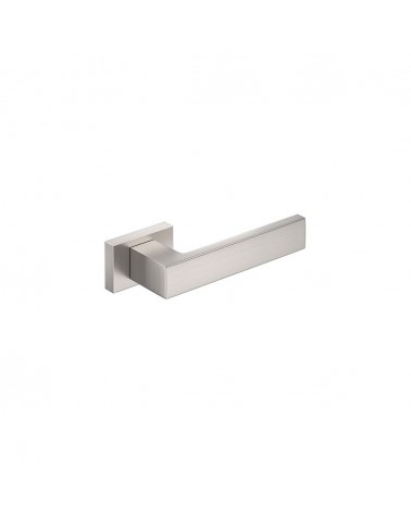 Satin nickel Focus door handle designer handle tilted top view