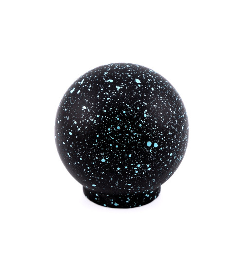 Beech wood furniture knob in black and light blue Mix