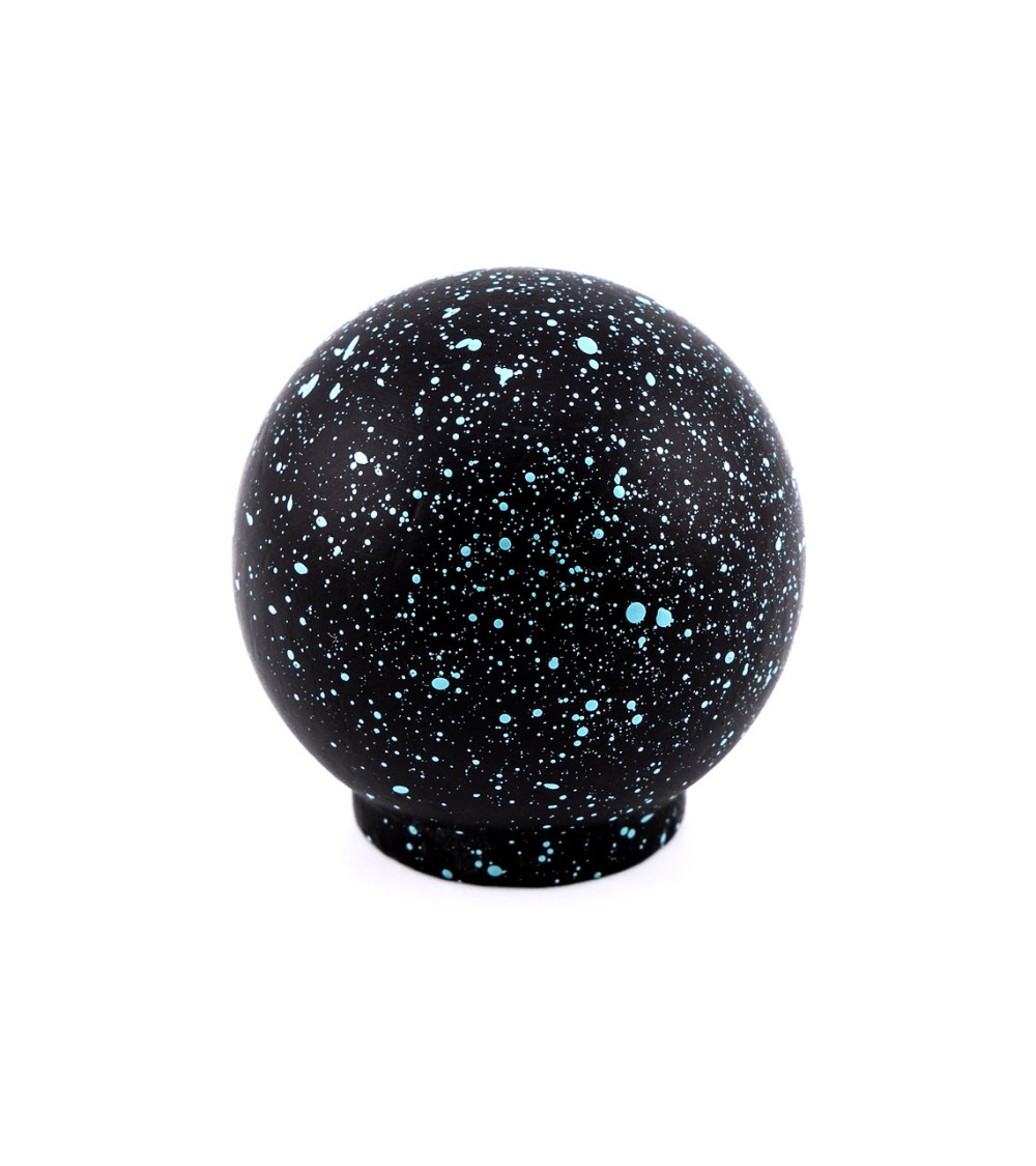 Beech wood furniture knob in black and light blue Mix