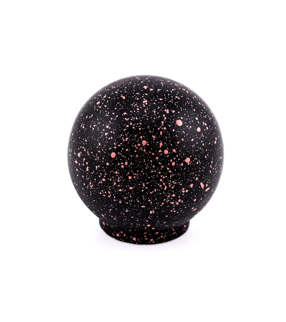 Beech wood furniture knob in black and dark pink Mix