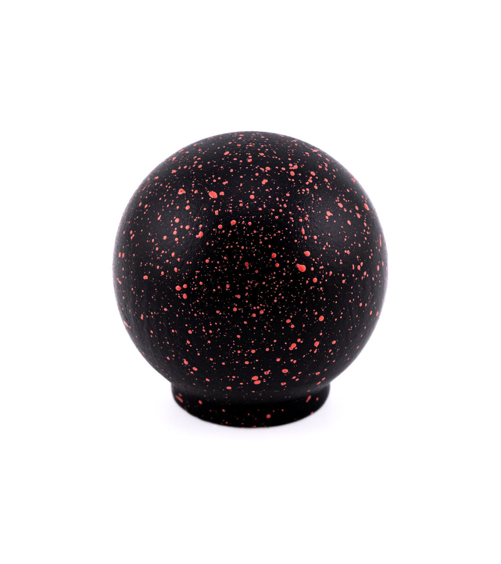 Furniture knob in black beech wood and red Mix