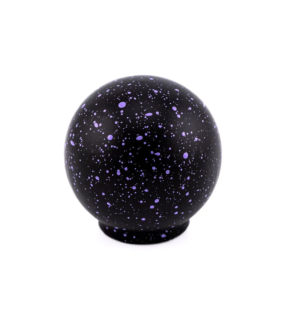 Furniture knob in black beech wood and purple Mix