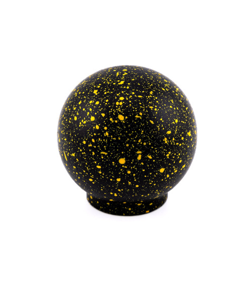 Furniture knob in black beech wood and lemon Mix