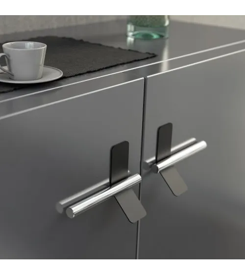 Matt black/bright chrome furniture handle TORN-4 design handle