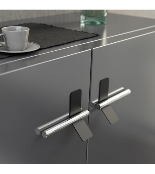 Matt black/bright chrome furniture handle TORN-4 design handle