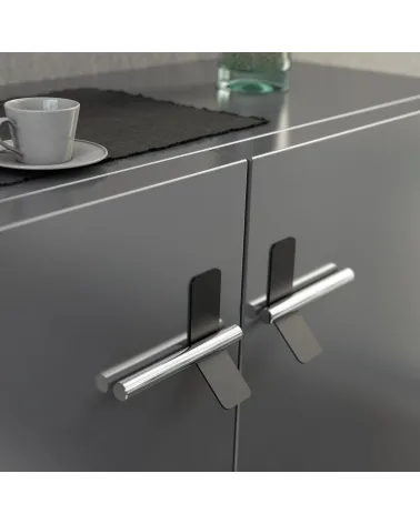 Matt black/polished chrome TORN-4 furniture handle design handle fitted on furniture