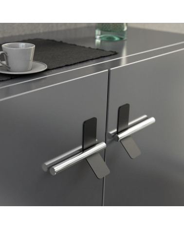Matt black/polished chrome TORN-4 furniture handle design handle fitted on furniture