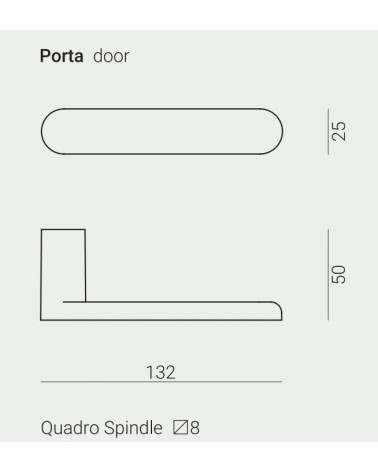 White door handle without plate VERUM Pure, minimalist design 2022 - designer handle