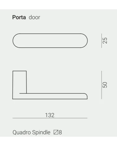 White door handle without plate VERUM Pure, minimalist design 2022 - designer handle
