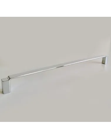 Polished chrome AMARO furniture handle design handle angled front view
