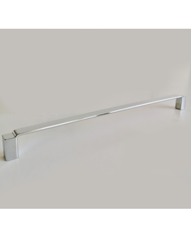 Polished chrome AMARO furniture handle design handle angled front view