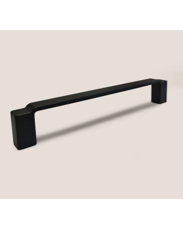 Matt black AMARO furniture handle design handle on grey background