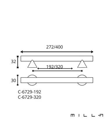 ROG furniture handle with dimensions