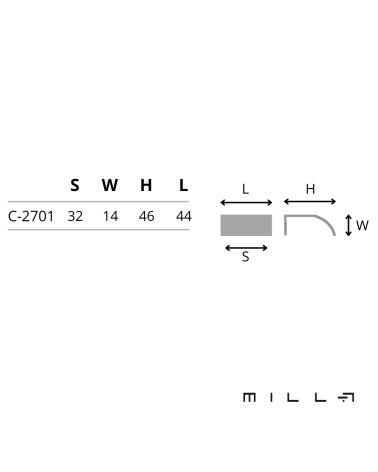 PLYMOUTH furniture handle with dimensions