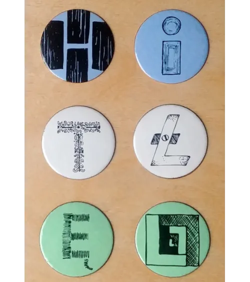 Enamelled Alphabet furniture knob