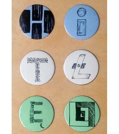 Enamelled Alphabet furniture knob