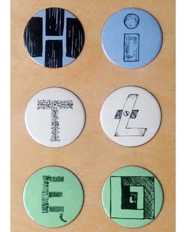 Enamelled wooden wall hook Alphabet