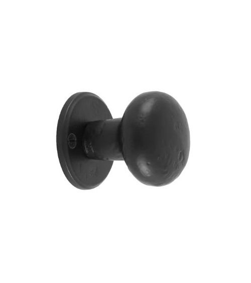 PAIR DOOR KNOB PHR /50 AGED IRON - BLACK (VO) 45mm