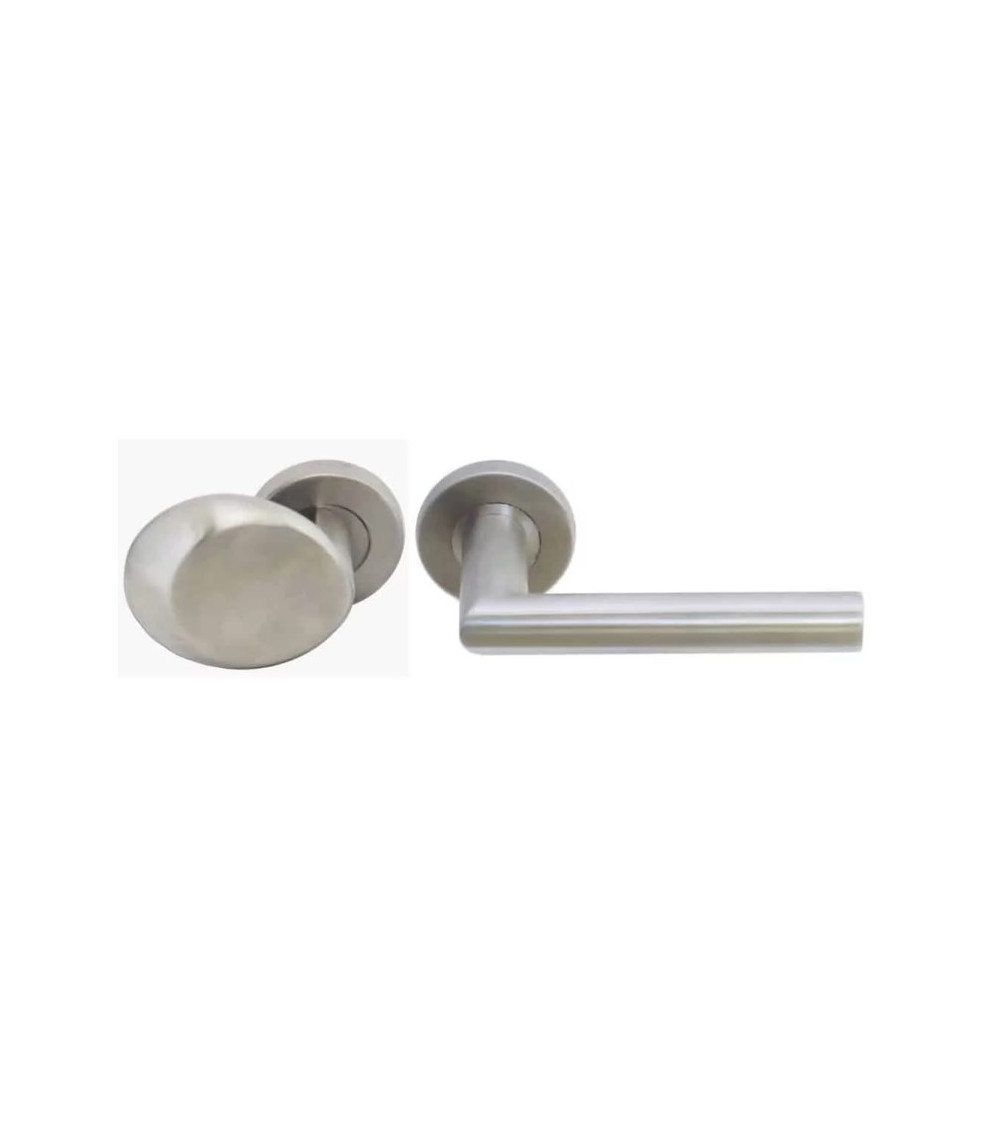 Stainless steel passage door handle set for heavy-duty use - Altesse/Amande model