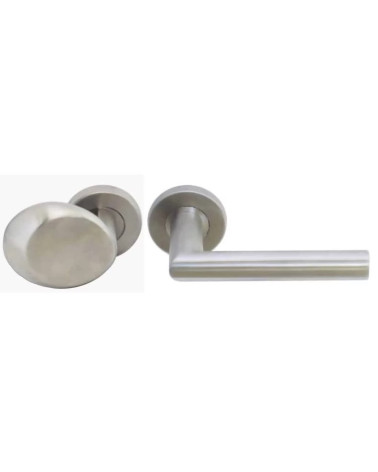 Stainless steel passage door handle set for heavy-duty use - Altesse/Amande model