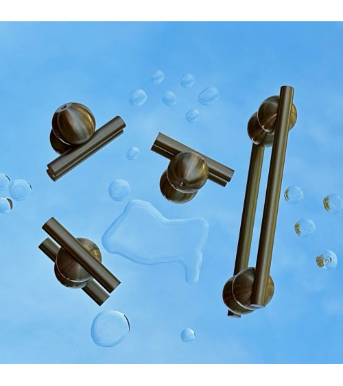 Polished brass furniture handle model 04