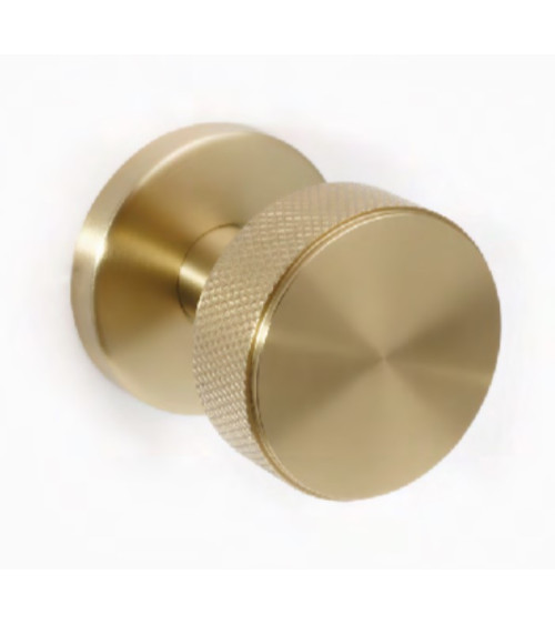Satin gold PVD stainless steel landing knob for heavy-duty use - Cers model