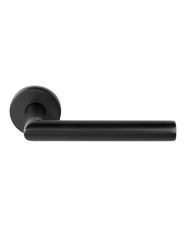Formani Basics LBII-19 door handles on round rose plate in black