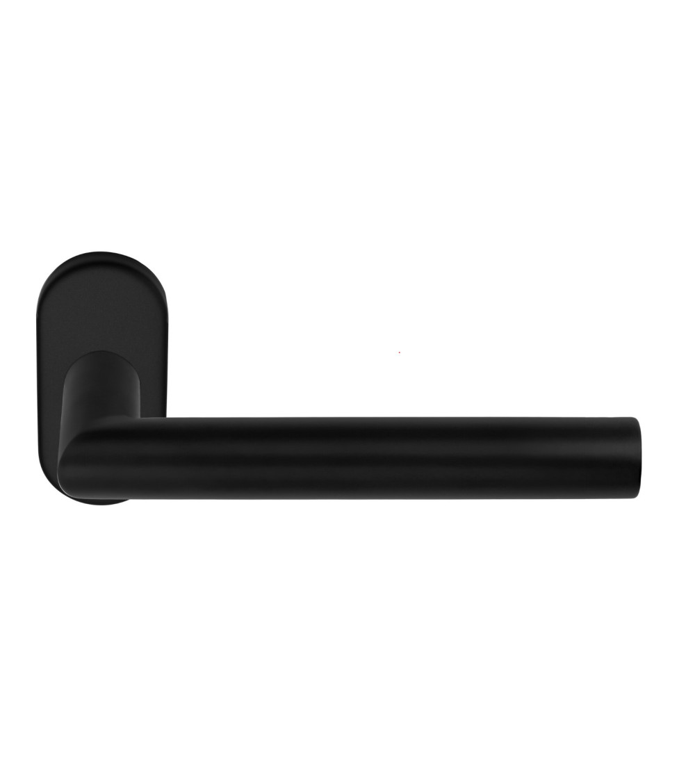 Formani Basics LBII-19MN door handles on oval rose plate in black