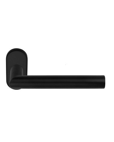 Formani Basics LBII-19MN door handles on oval rose plate in black