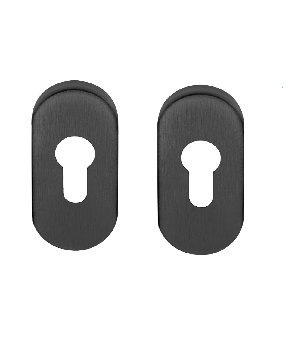 Oval cylinder key door rose plate for Formani Basics in black
