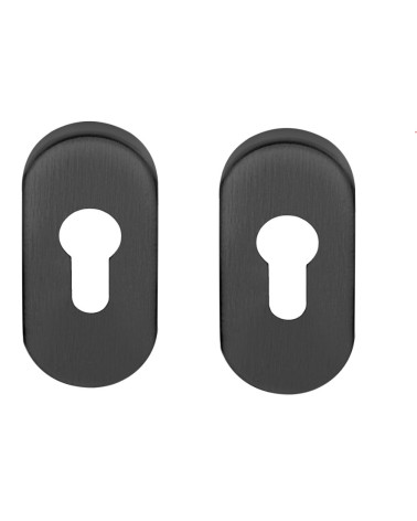 Oval cylinder key door rose plate for Formani Basics in black