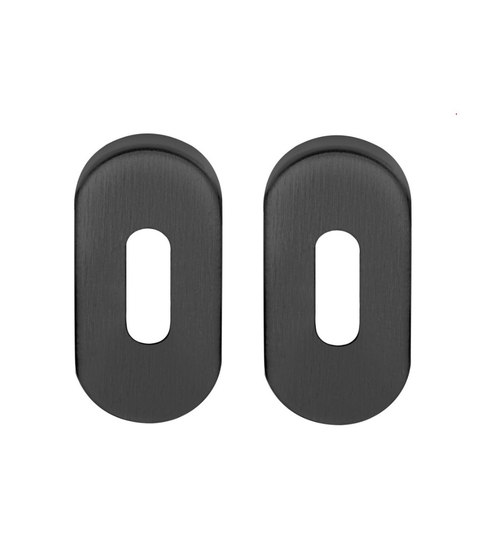 Oval bathroom key door rose plate for Formani Basics in black