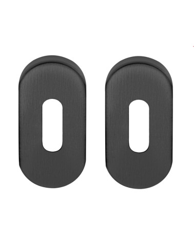 Oval bathroom key door rose plate for Formani Basics in black