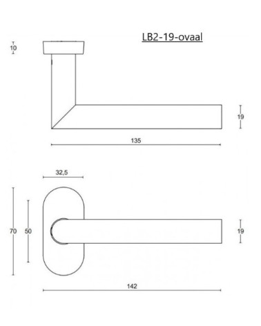 Formani Basics LBII-19MN door handles on oval rose plate in black