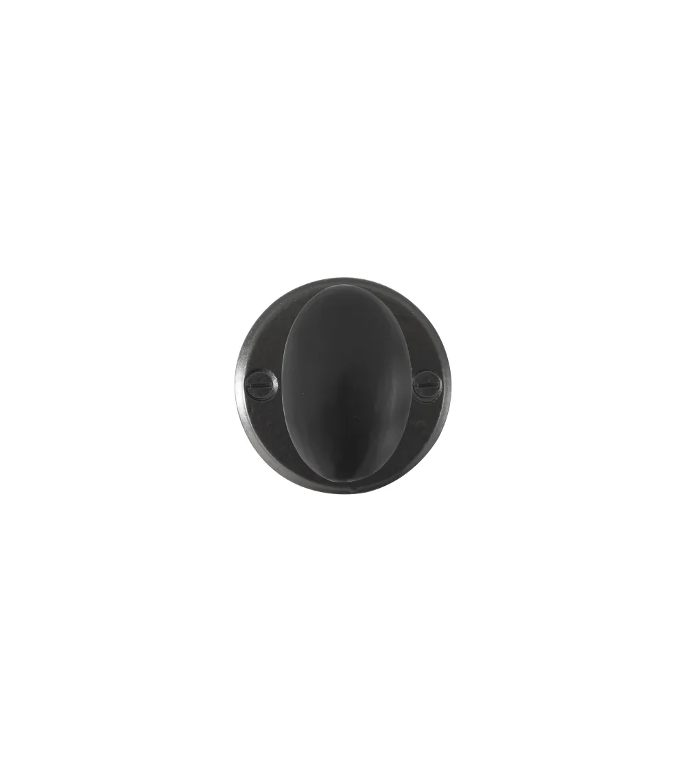 Black iron door knob 1018 - round plate - design handle