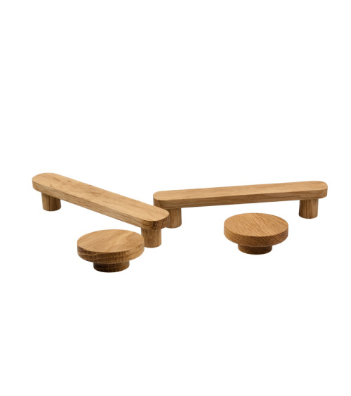 Basic elongated wooden furniture handle