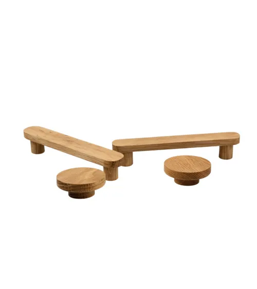 Basic elongated wooden furniture handle