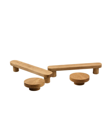 Basic elongated wooden furniture handle