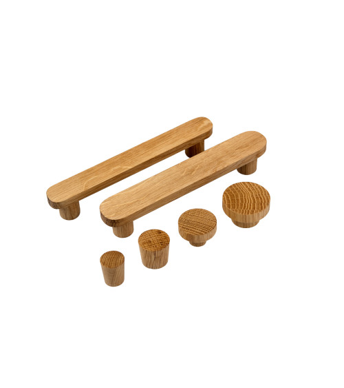 Basic elongated wooden furniture handle