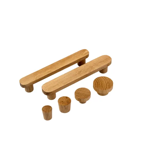 Basic elongated wooden furniture handle