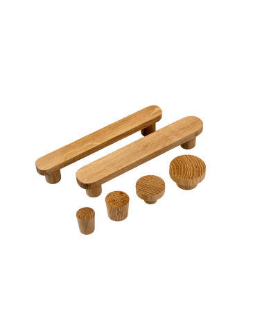 Basic elongated wooden furniture handle