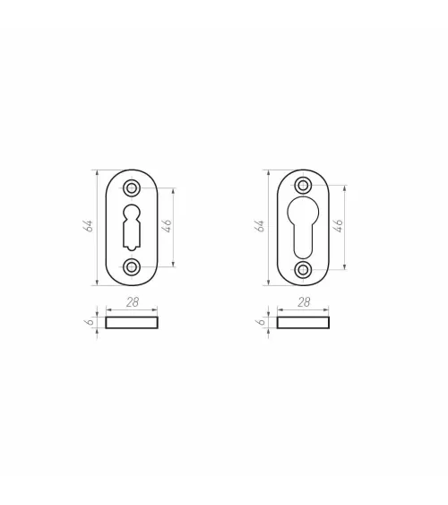 CDF door rose with key PZ-PBTC 1 - designer ironmongery