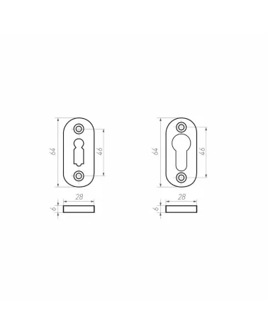 CDF door escutcheon keyhole L-PBTC 1